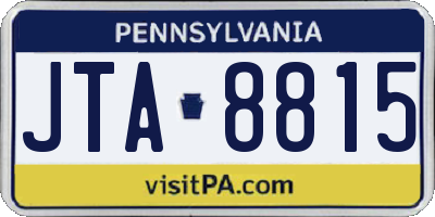 PA license plate JTA8815