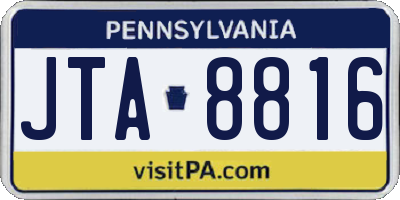 PA license plate JTA8816