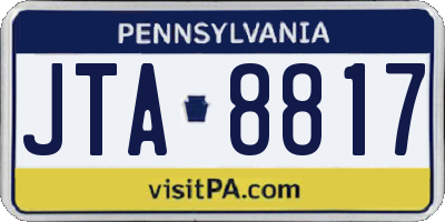 PA license plate JTA8817