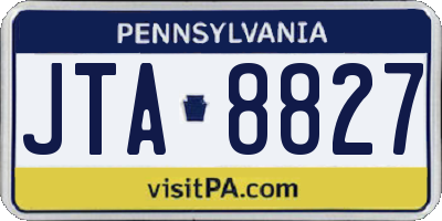 PA license plate JTA8827