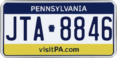PA license plate JTA8846