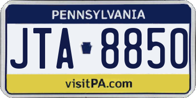 PA license plate JTA8850