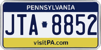 PA license plate JTA8852