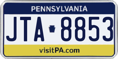 PA license plate JTA8853