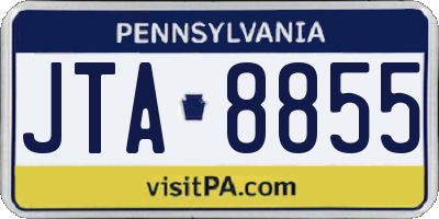 PA license plate JTA8855