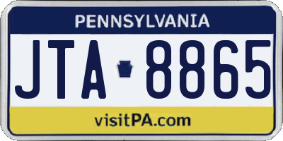 PA license plate JTA8865