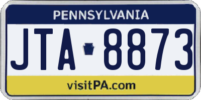 PA license plate JTA8873