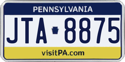 PA license plate JTA8875