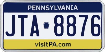 PA license plate JTA8876