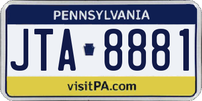PA license plate JTA8881