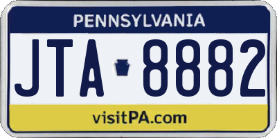 PA license plate JTA8882