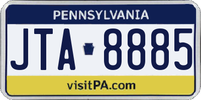 PA license plate JTA8885