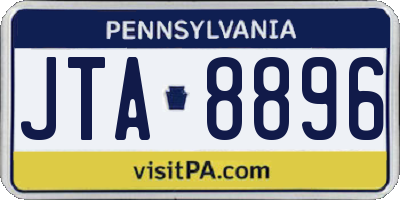 PA license plate JTA8896