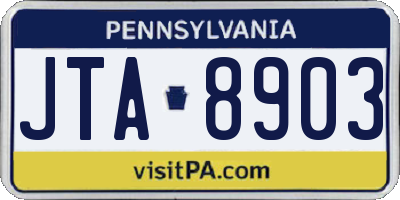 PA license plate JTA8903