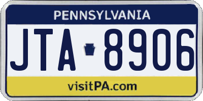 PA license plate JTA8906
