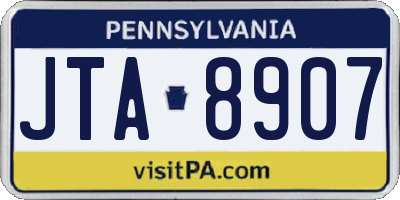 PA license plate JTA8907