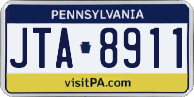 PA license plate JTA8911