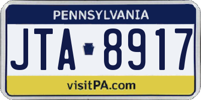 PA license plate JTA8917