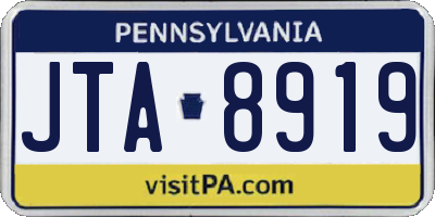 PA license plate JTA8919