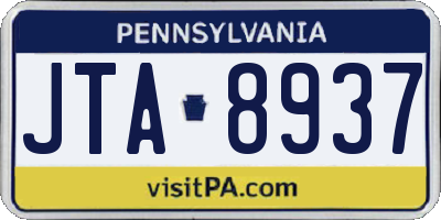 PA license plate JTA8937
