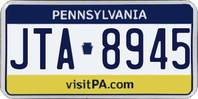 PA license plate JTA8945