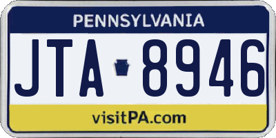 PA license plate JTA8946
