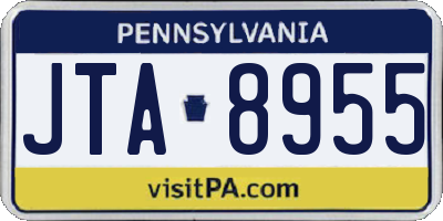 PA license plate JTA8955