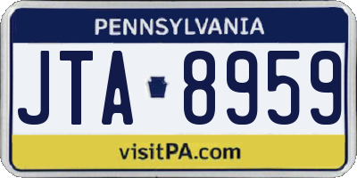 PA license plate JTA8959