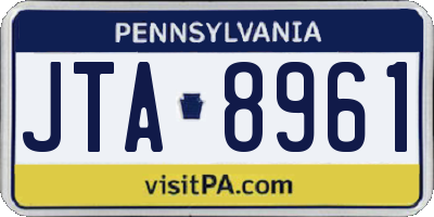 PA license plate JTA8961
