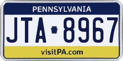 PA license plate JTA8967