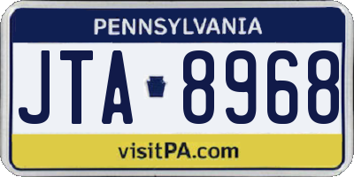 PA license plate JTA8968