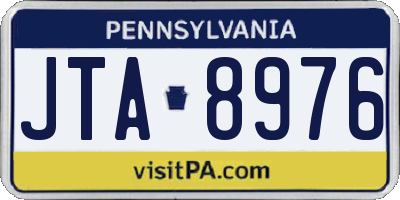 PA license plate JTA8976