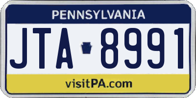 PA license plate JTA8991