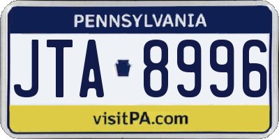 PA license plate JTA8996