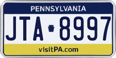 PA license plate JTA8997