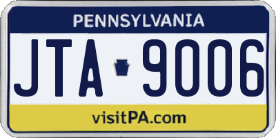 PA license plate JTA9006