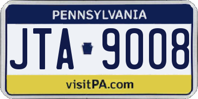 PA license plate JTA9008