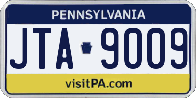 PA license plate JTA9009