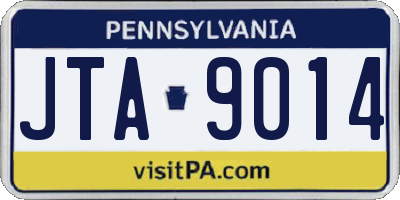 PA license plate JTA9014