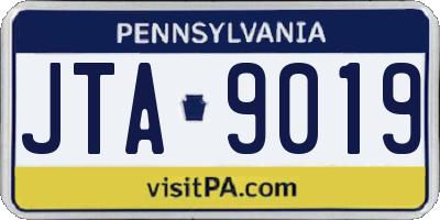 PA license plate JTA9019