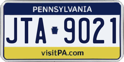 PA license plate JTA9021