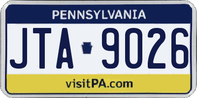 PA license plate JTA9026