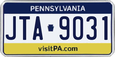 PA license plate JTA9031