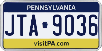 PA license plate JTA9036