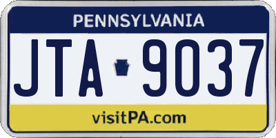PA license plate JTA9037
