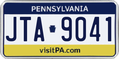 PA license plate JTA9041