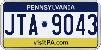PA license plate JTA9043