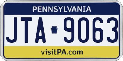 PA license plate JTA9063