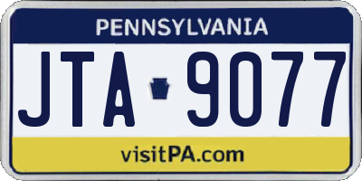 PA license plate JTA9077