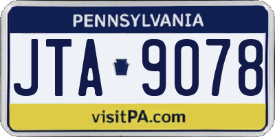 PA license plate JTA9078